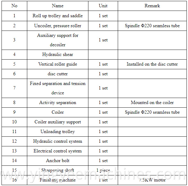 high profile simple slitting line for the thickness 0.5-2.5mm with maxim 800